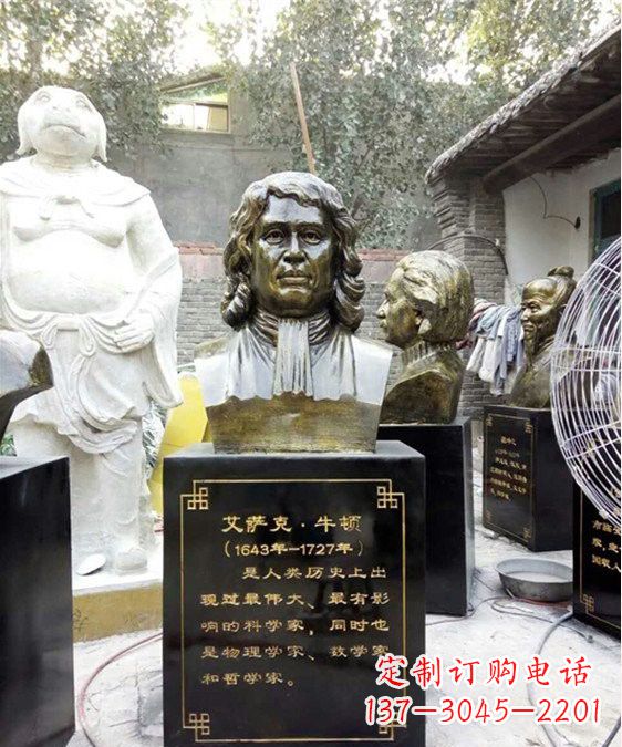 安阳玻璃钢仿铜牛顿头像