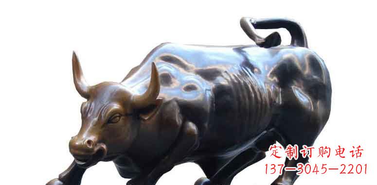 安阳玻璃钢仿铜牛公园动物雕塑_2