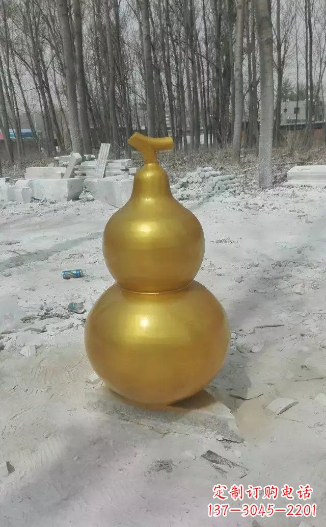 安阳玻璃钢仿铜喷漆葫芦雕塑