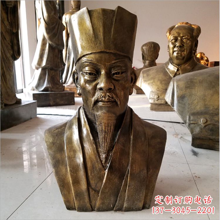 安阳玻璃钢仿铜苏轼头像雕塑