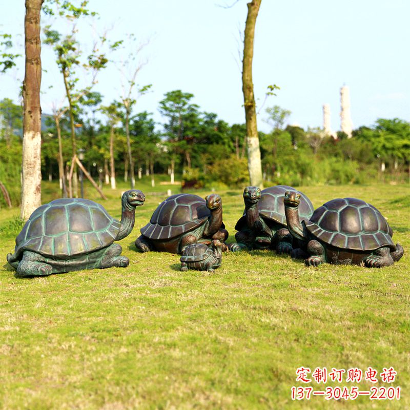 安阳玻璃钢仿铜乌龟公园草坪动物雕塑摆件