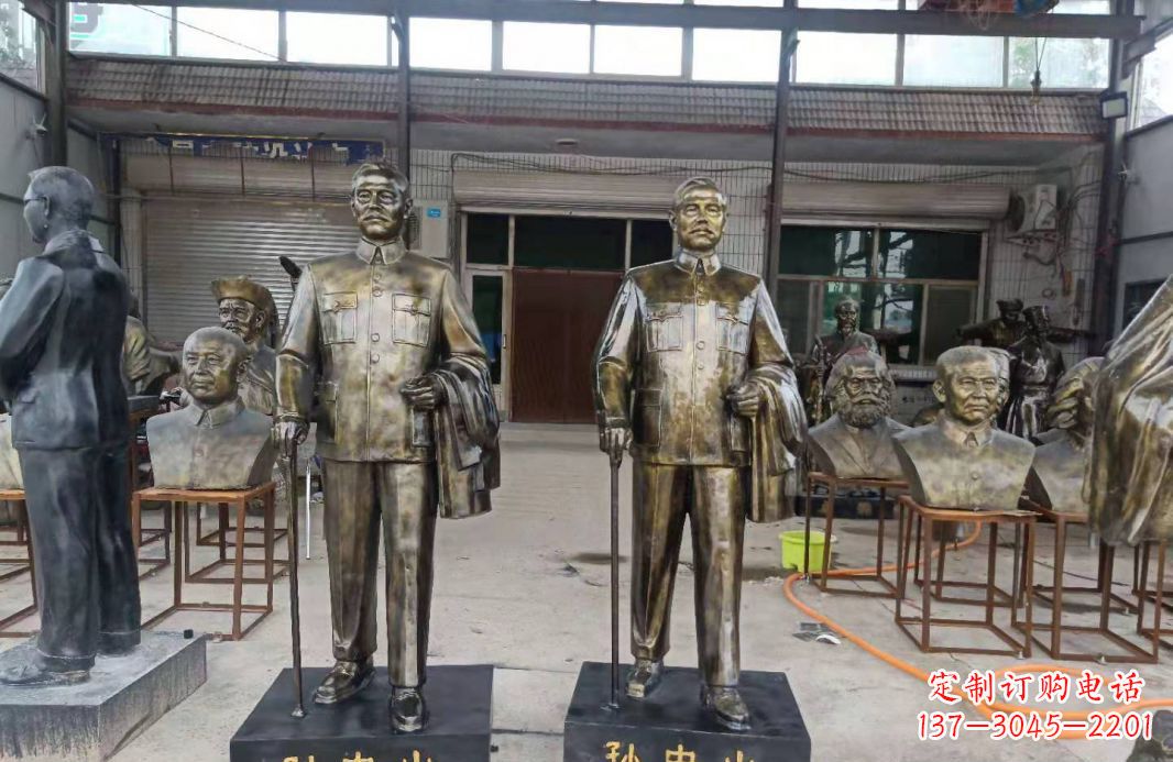 安阳玻璃钢仿铜校园景区伟人孙中山雕塑