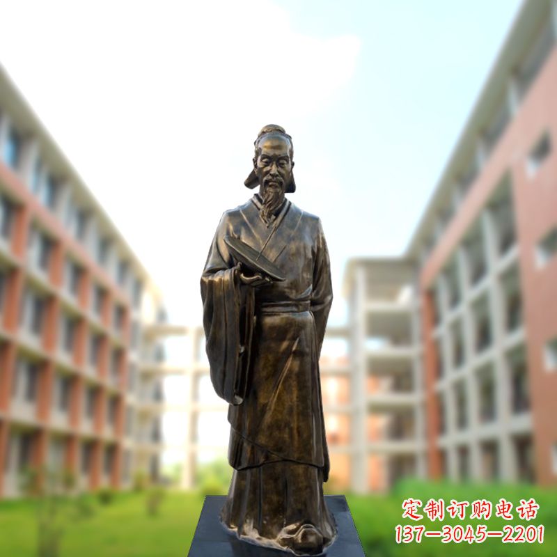安阳玻璃钢仿铜祖冲之雕塑-学校校园历史名人雕像