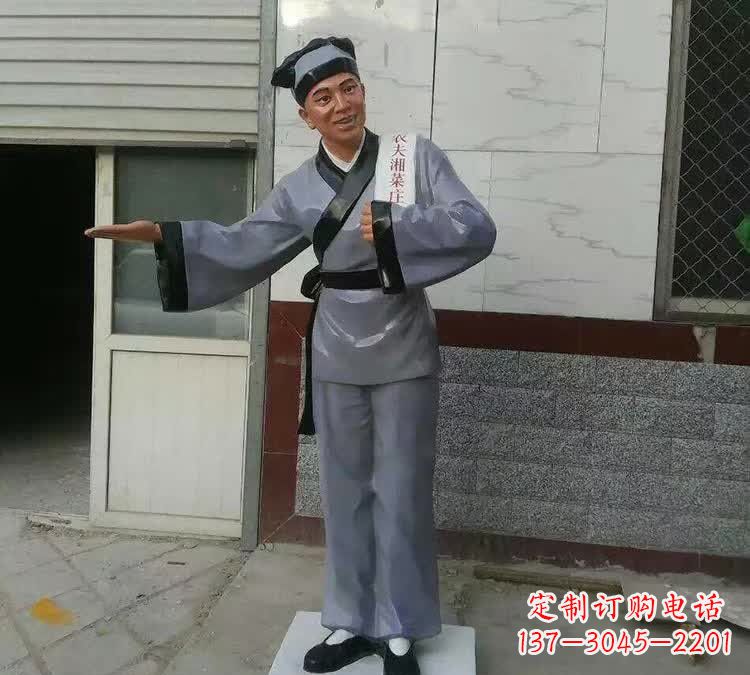 安阳玻璃钢仿真店小二雕塑