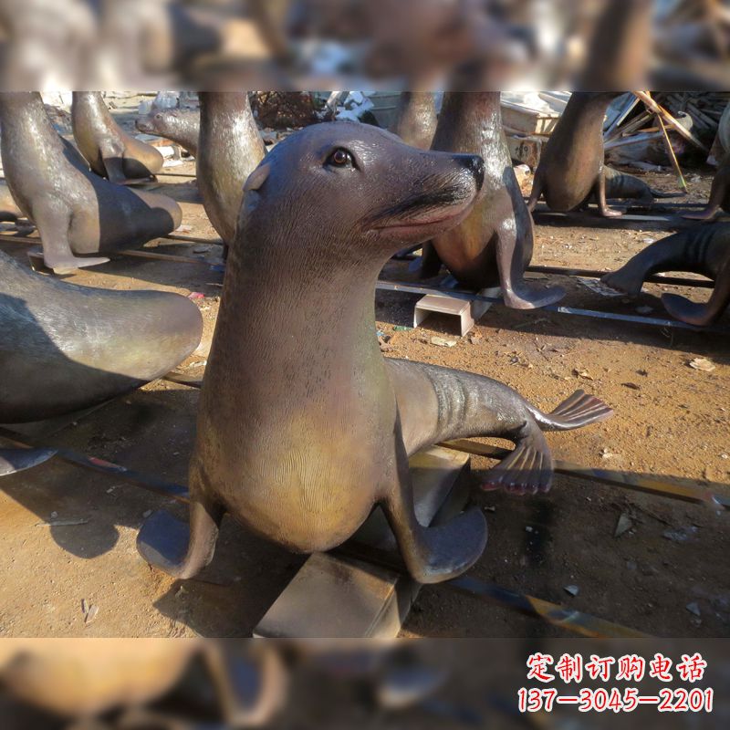 安阳玻璃钢仿真海豹雕塑