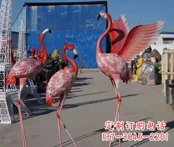 安阳玻璃钢仿真火烈鸟雕塑广场景观雕塑户外摆件