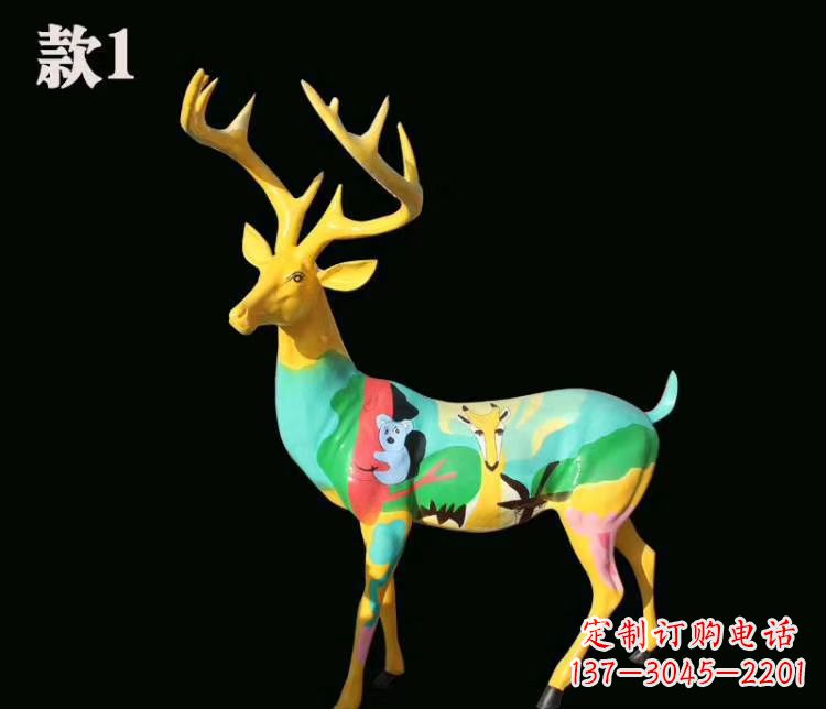 安阳玻璃钢仿真梅花鹿雕塑