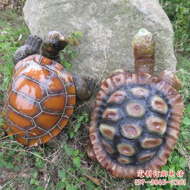 安阳玻璃钢仿真乌龟雕塑,园林陆龟海龟花园装饰摆件