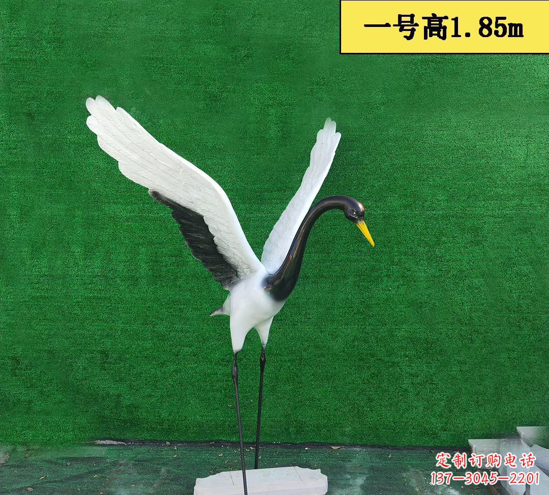 安阳玻璃钢仿真仙鹤 公园景观动物雕塑