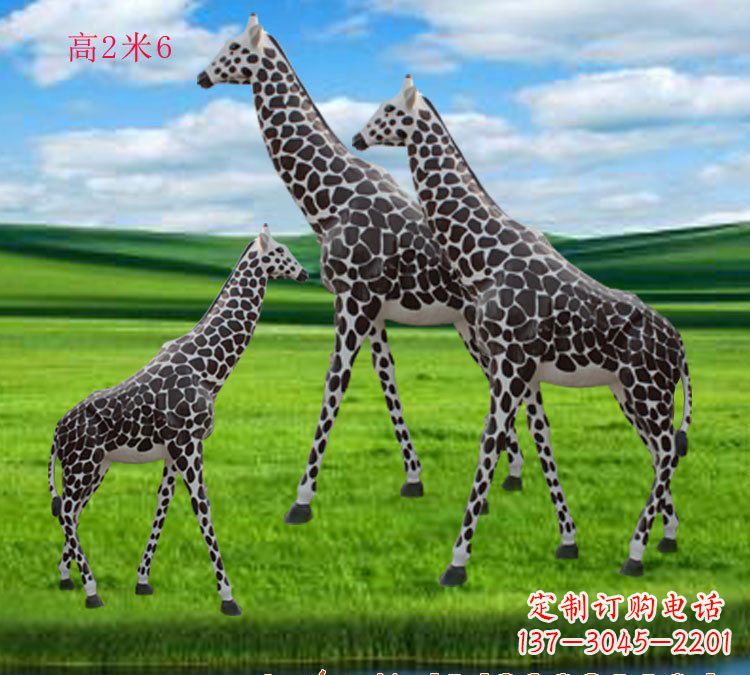 安阳玻璃钢仿真长颈鹿雕塑