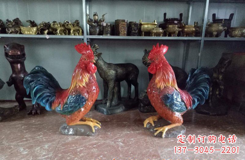 安阳玻璃钢公鸡雕塑