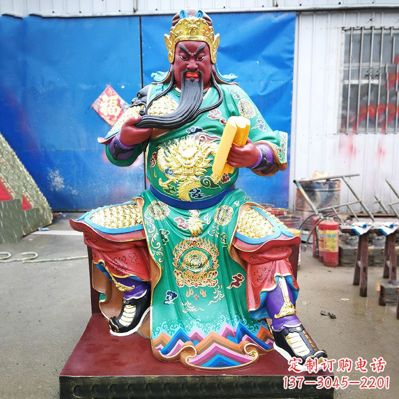 安阳玻璃钢关圣帝君彩绘雕塑