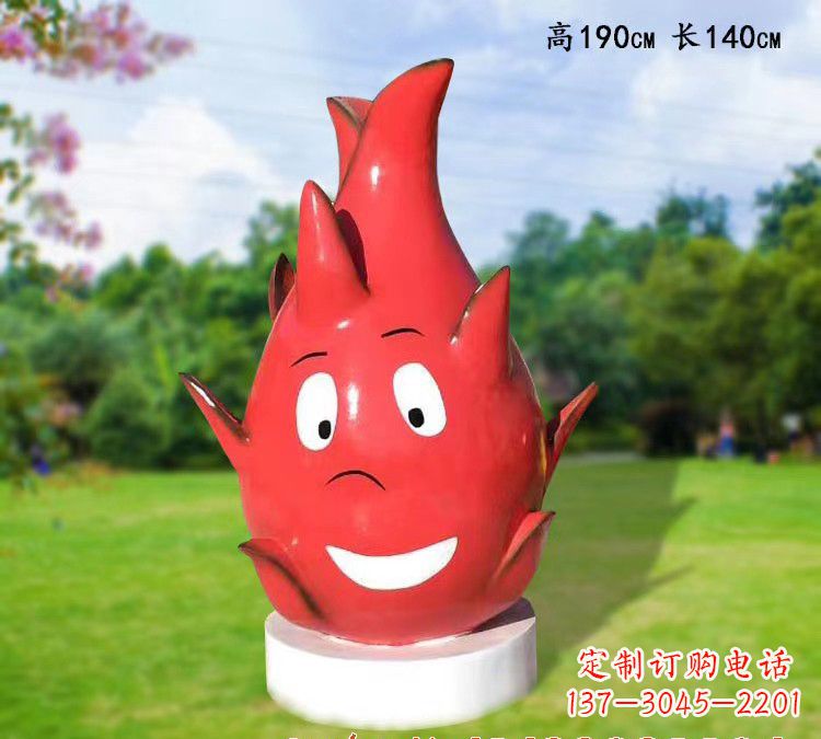安阳玻璃钢火龙果卡通雕塑