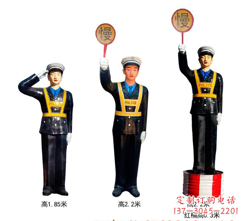 安阳玻璃钢警察雕塑 (2)
