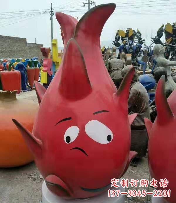 安阳玻璃钢卡通搞怪表情火龙果