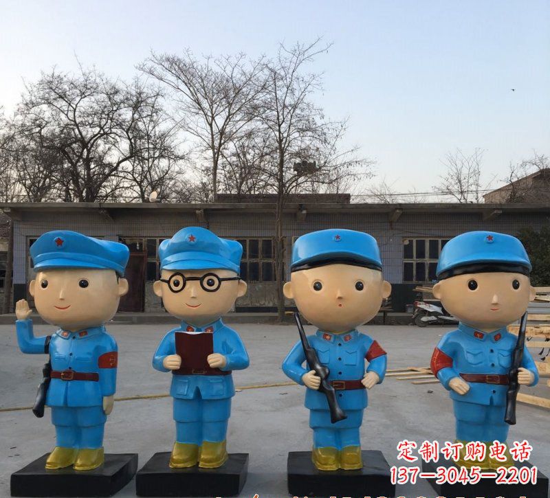 安阳玻璃钢卡通红军雕塑