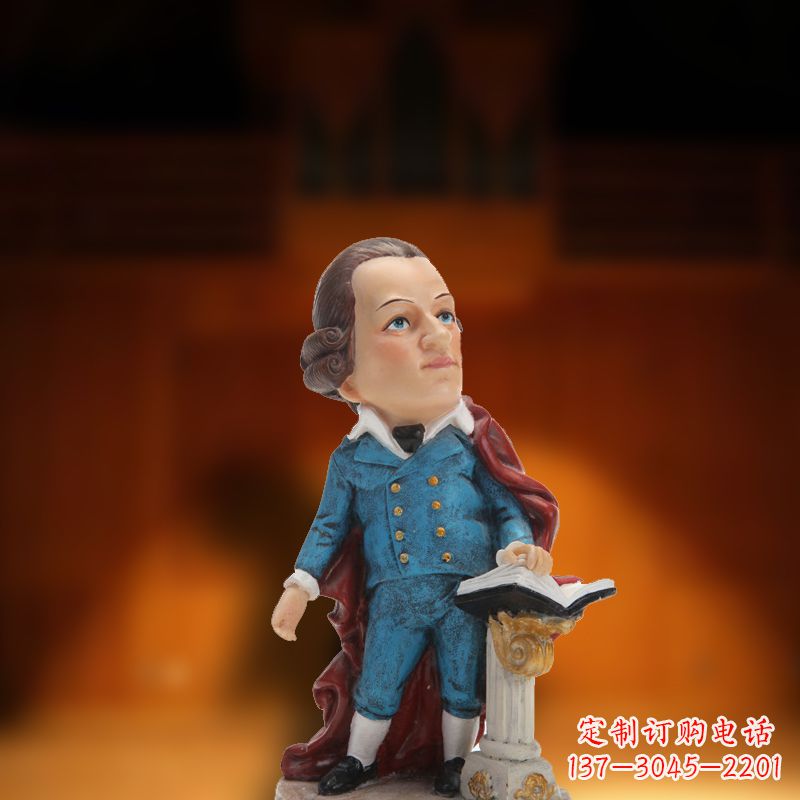 安阳玻璃钢卡通莫扎特雕塑