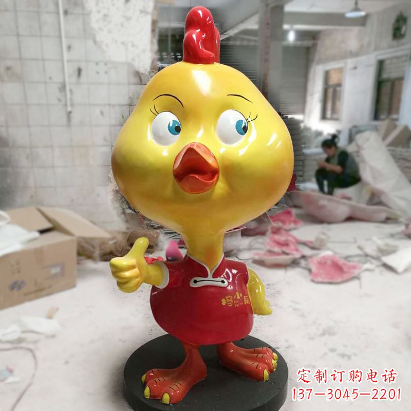 安阳玻璃钢卡通小鸡商场卖场美陈雕塑