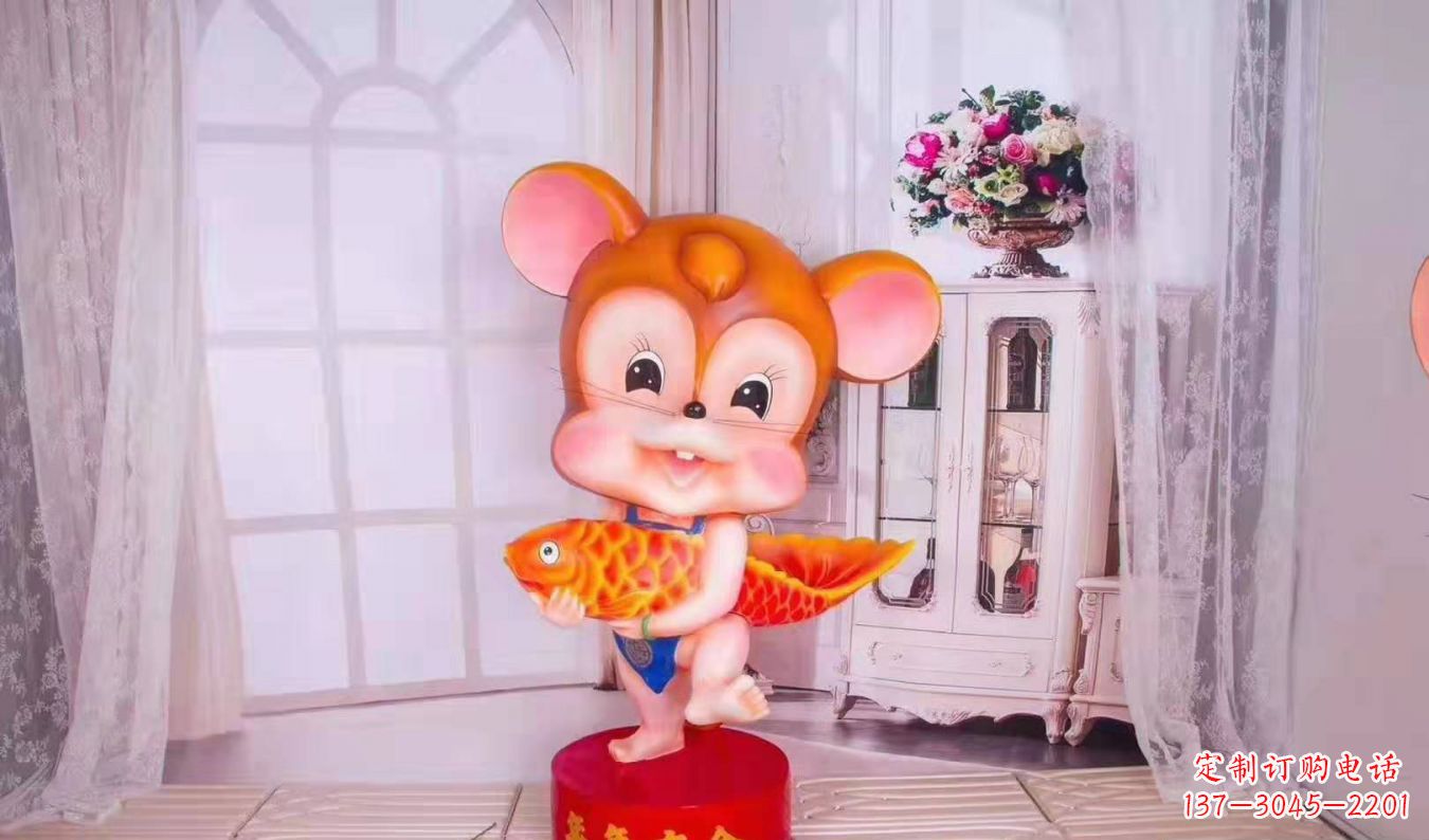 安阳玻璃钢卡通小老鼠雕塑卡通吉祥物