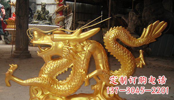 安阳玻璃钢龙仿铜动物雕塑