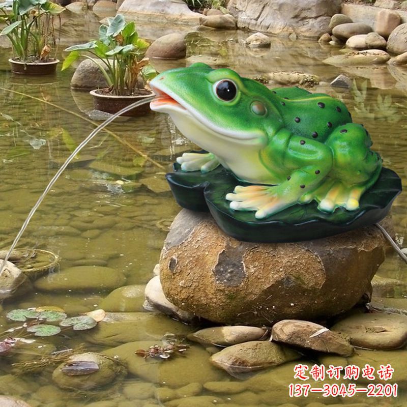 安阳玻璃钢喷水青蛙公园水景动物雕塑摆件