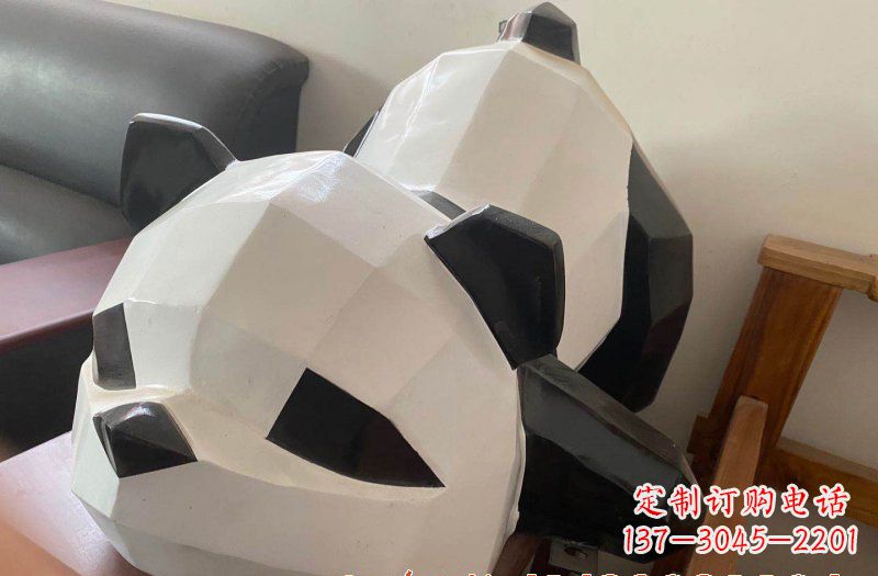 安阳玻璃钢切面熊猫雕塑