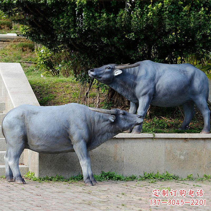 安阳玻璃钢水牛仿真雕塑 (2)