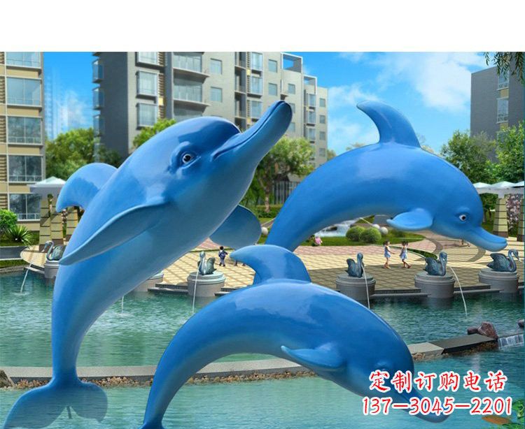 安阳玻璃钢跳跃的海豚雕塑
