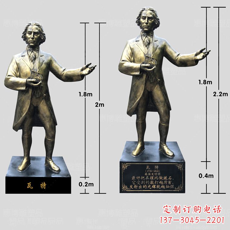 安阳玻璃钢瓦特雕塑