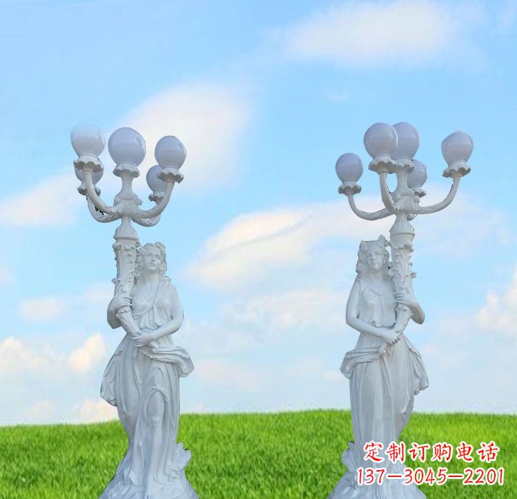 安阳玻璃钢西方美女路灯