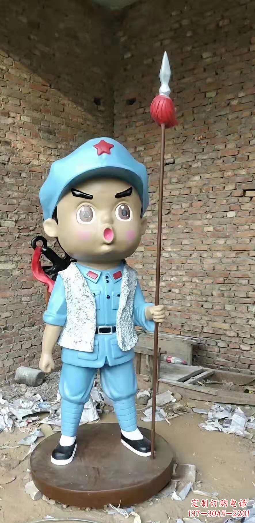 安阳玻璃钢小红军雕塑广场人物雕塑户外摆件