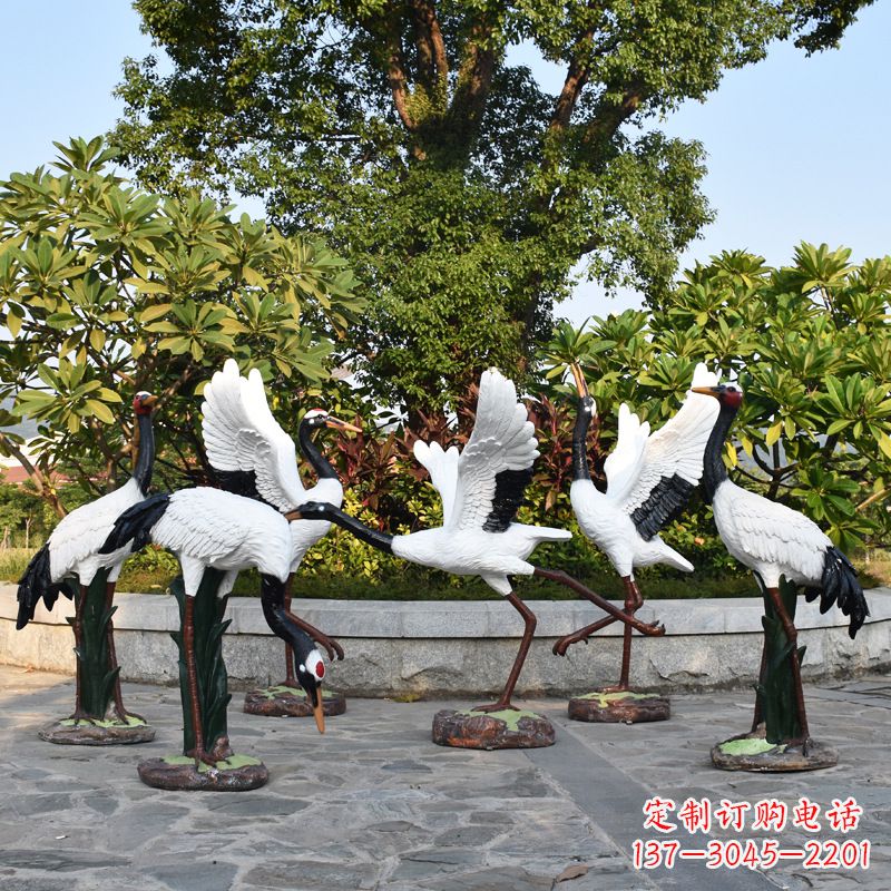安阳玻璃钢写实仙鹤雕塑