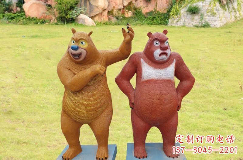 安阳玻璃钢熊出没熊大熊二雕塑
