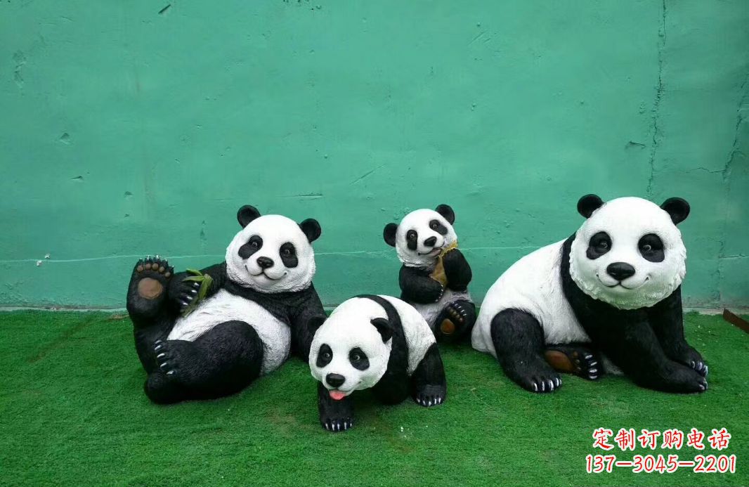 安阳玻璃钢熊猫动物雕塑