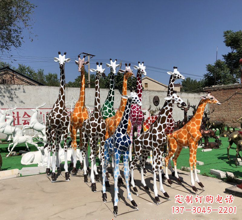 安阳玻璃钢长颈鹿雕塑222
