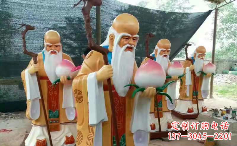 安阳玻璃钢宗教庙宇神像彩绘老寿星雕塑