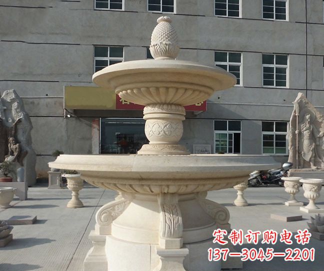 安阳菠萝式喷泉小区景观石雕