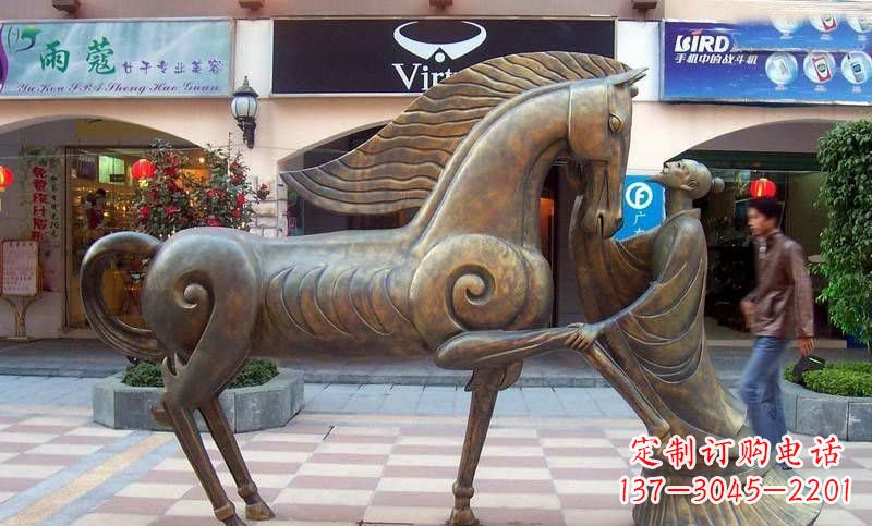 安阳伯乐和千里马铜雕