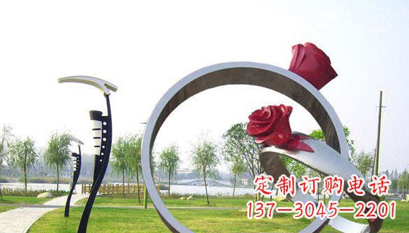 安阳不锈钢爱情戒指雕塑