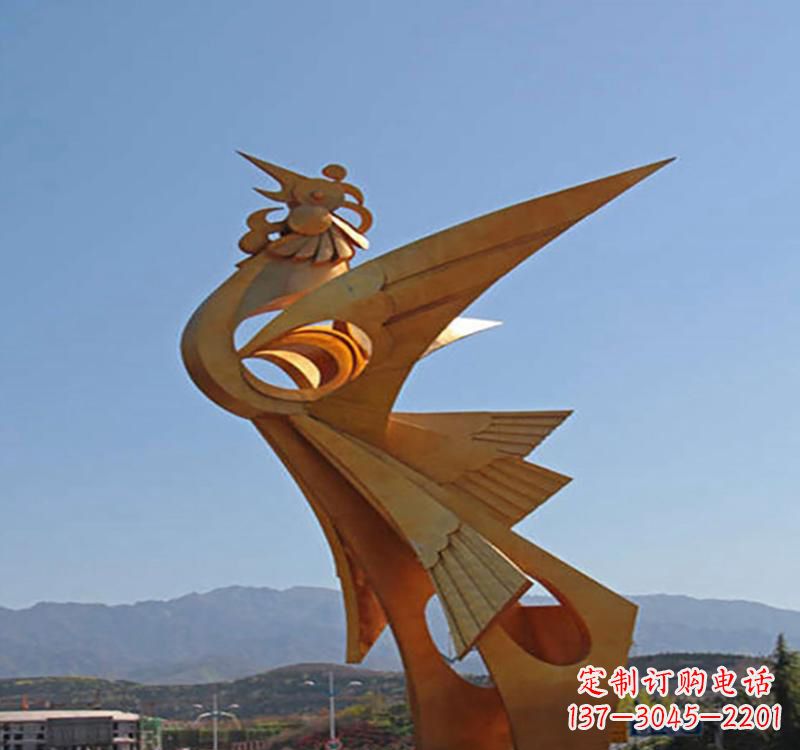 安阳不锈钢翱翔凤凰雕塑
