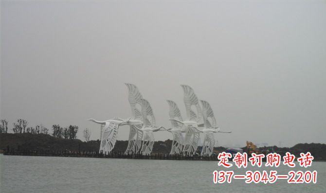 安阳不锈钢白鹭动物雕塑