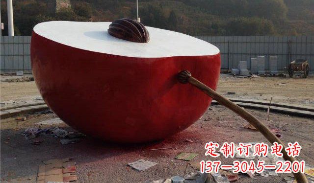 安阳不锈钢半个苹果雕塑