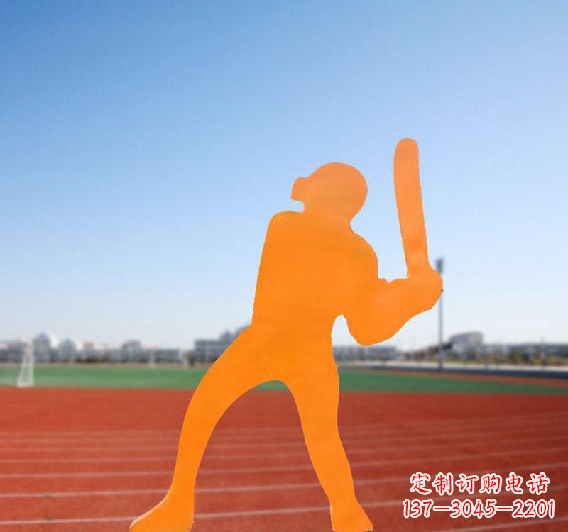安阳不锈钢棒球运动人物雕塑