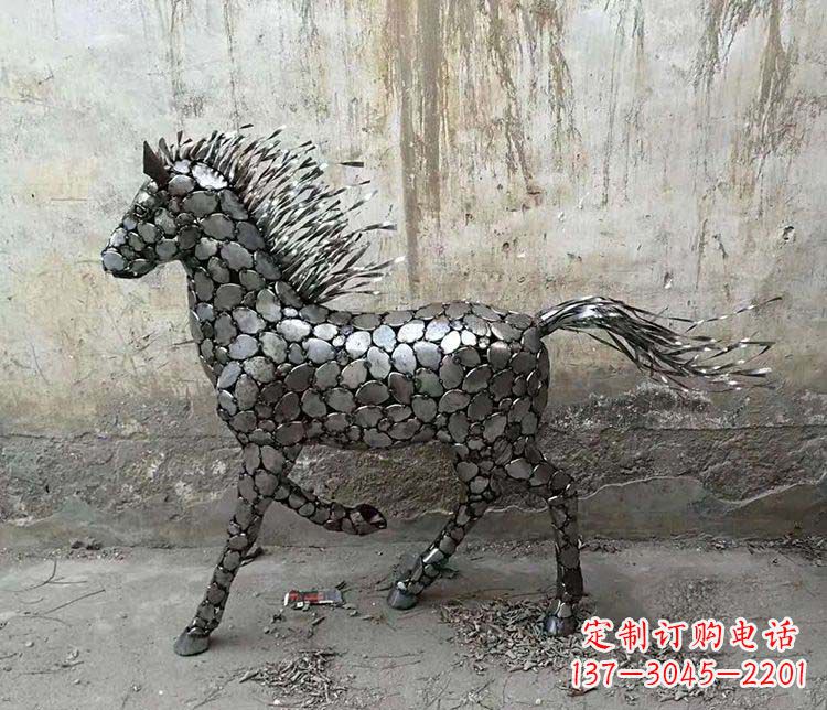 安阳不锈钢奔马动物雕塑