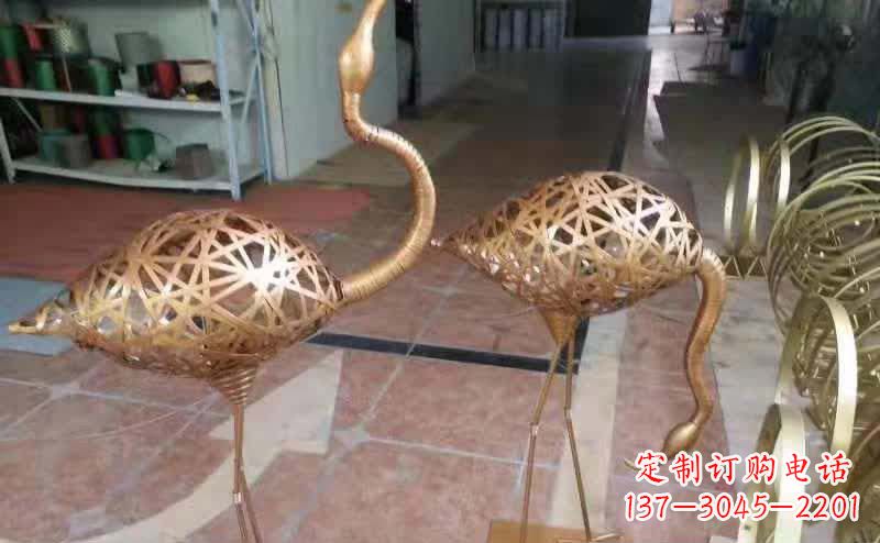 安阳不锈钢编制动物仙鹤雕塑