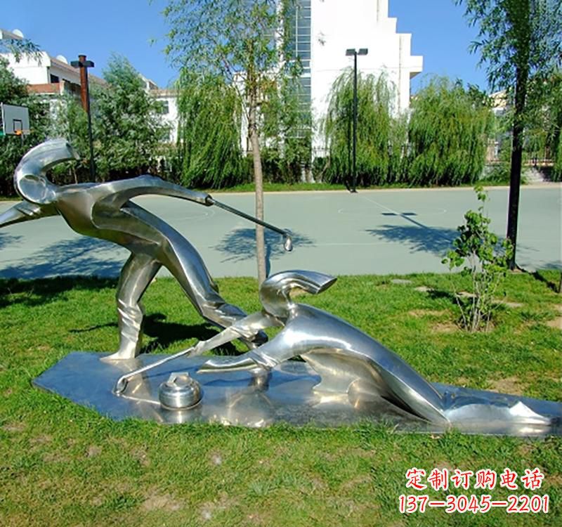 安阳不锈钢冰壶雕塑