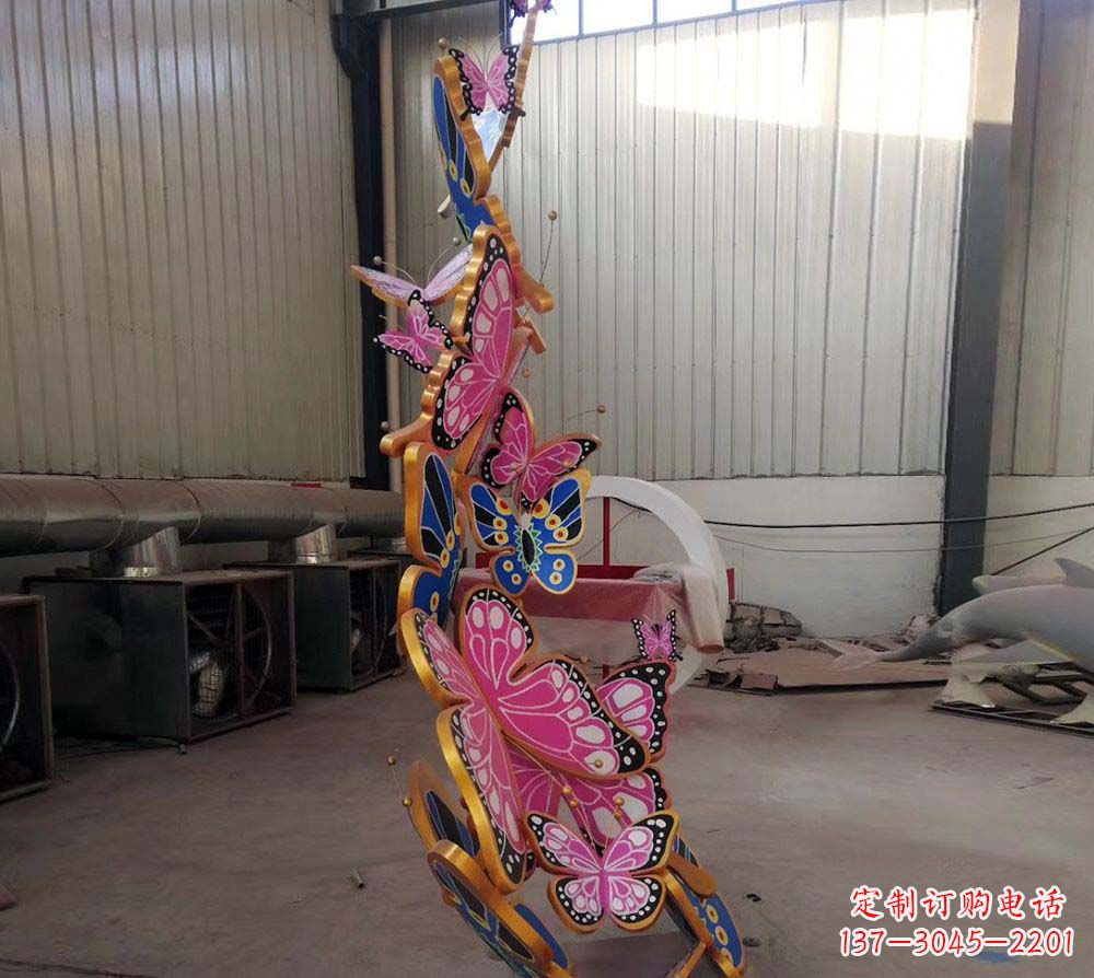 安阳不锈钢彩绘蝴蝶雕塑1