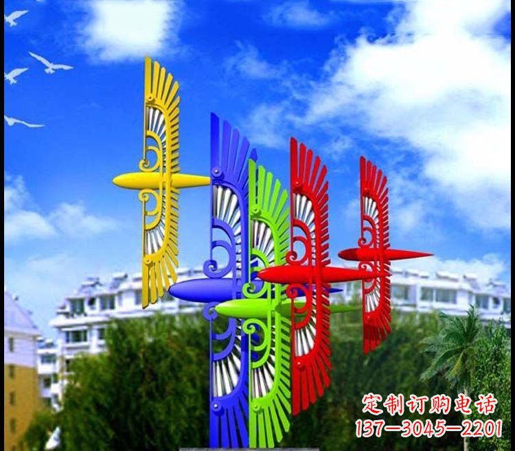 安阳不锈钢彩色抽象老鹰雕塑