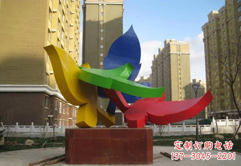 安阳不锈钢彩色抽象树叶雕塑