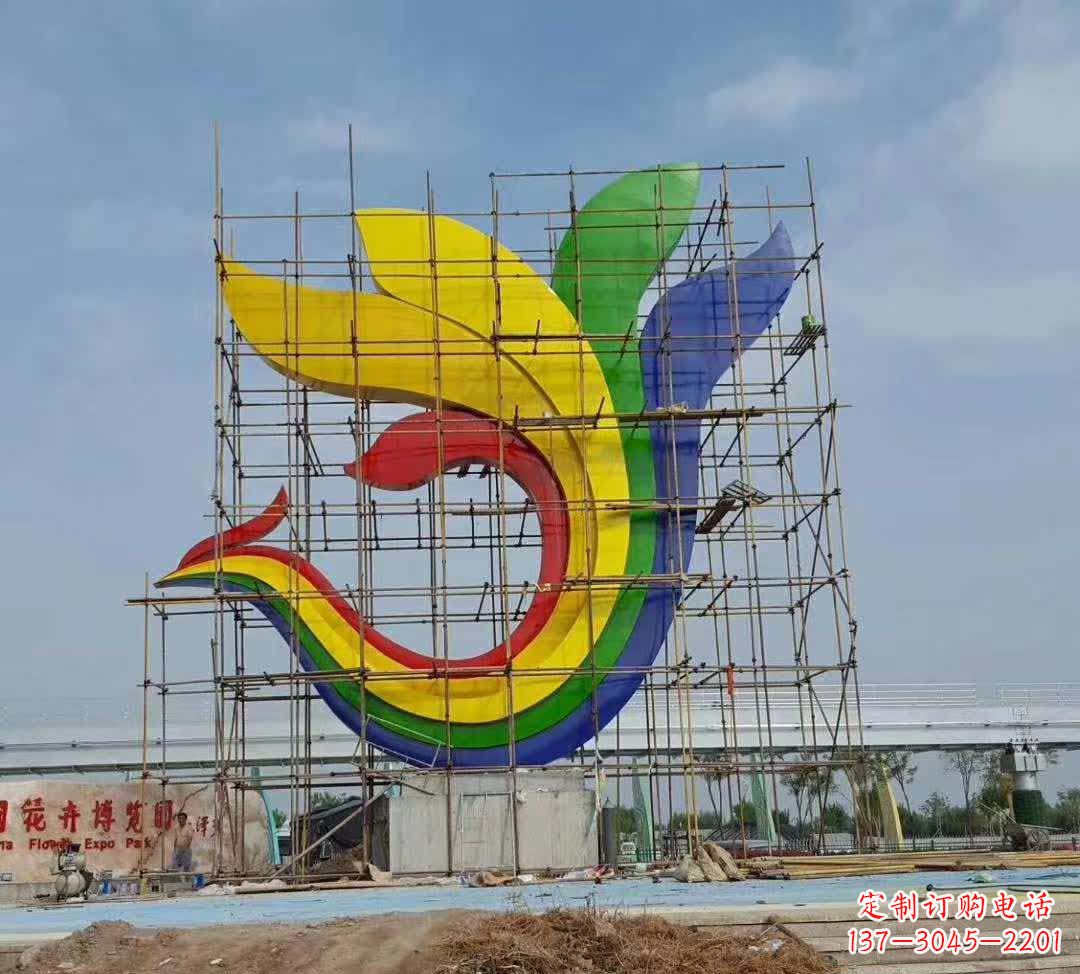 安阳不锈钢彩色凤凰雕塑1